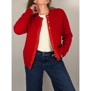 Vintage 100% Wool Archie Brown & Son Cardigan with Gold Buttons